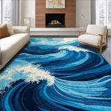 Stylish Coastal Wave Motif(Blue)