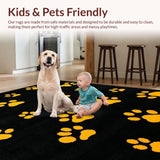 Ultra Soft Area Rug, Non Slip, Stain Resistant, Washable Area Rugs for Living Room, Bedroom, Luxurious Cozy Shaggy Black Design(Black)