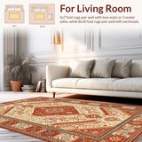 Colorful Distressed Geometric Design(Beige)