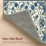 Beige & Blue Eden Crafted Botanical Area(White)