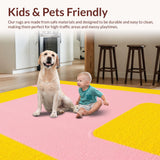 Ultra Soft Area Rug, Non Slip, Stain Resistant, Washable Area Rugs for Living Room, Bedroom, Lively Fun Schoolgirl Expression(Yellow)