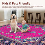 Ultra Soft Area Rug, Non Slip, Stain Resistant, Washable Area Rugs for Living Room, Bedroom, Sophisticated Minimalist Linear Arrangement(Pink)