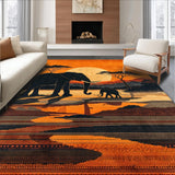 Ultra Soft Area Rug, Non Slip, Stain Resistant, Washable Area Rugs for Living Room, Bedroom, Contemporary Wildlife Themed Aesthetic(Orange)