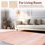 Ultra Soft Area Rug, Non Slip, Stain Resistant, Washable Area Rugs for Living Room, Bedroom, Elegant Solid Pink Geometric Aesthetic(Pink)