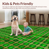 Ultra Soft Area Rug, Non Slip, Stain Resistant, Washable Area Rugs for Living Room, Bedroom, Vibrant Green Leafy Aesthetic(Green)