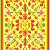 Ultra Soft Area Rug, Non Slip, Stain Resistant, Washable Area Rugs for Living Room, Bedroom, Radiant Sunshine Circular Motif(Yellow)