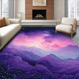 Ultra Soft Area Rug, Non Slip, Stain Resistant, Washable Area Rugs for Living Room, Bedroom, Bold Cosmic Fantasy Texture(Purple)
