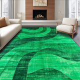 Ultra Soft Area Rug, Non Slip, Stain Resistant, Washable Area Rugs for Living Room, Bedroom, Dynamic Fuzzy Gem Tones(Green)