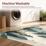 Ultra Soft Area Rug, Non Slip, Stain Resistant, Washable Area Rugs for Living Room, Bedroom, Stylish Minimalist Organic Shapes(Gray)
