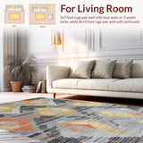 Ultra Soft Area Rug, Non Slip, Stain Resistant, Washable Area Rugs for Living Room, Bedroom, Artistic Abstract Earthy Tones(Gray)