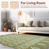 Ultra Soft Area Rug, Non Slip, Stain Resistant, Washable Area Rugs for Living Room, Bedroom, Handwoven Rattan Wicker Look(Blue)