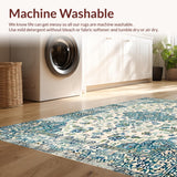 Ultra Soft Area Rug, Non Slip, Stain Resistant, Washable Area Rugs for Living Room, Bedroom, Chic Pastel Floral Motif(Beige)