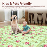 Ultra Soft Area Rug, Non Slip, Stain Resistant, Washable Area Rugs for Living Room, Bedroom, Whimsical Nature-Inspired Aesthetics(Ivory)