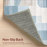 Ultra Soft Area Rug, Non Slip, Stain Resistant, Washable Area Rugs for Living Room, Bedroom, Arctic Breeze Collection Area Cool Tones Light Blue Beige Abstract(Gray)