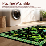 Ultra Soft Area Rug, Non Slip, Stain Resistant, Washable Area Rugs for Living Room, Bedroom, Vivid Green Insect Aesthetic(Black)