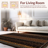 Ultra Soft Area Rug, Non Slip, Stain Resistant, Washable Area Rugs for Living Room, Bedroom, Chic Luxe Safari Aesthetic(Black)