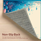 Ultra Soft Area Rug, Non Slip, Stain Resistant, Washable Area Rugs for Living Room, Bedroom, Radiant Aquatic Harmony Style(Blue)