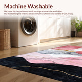 Ultra Soft Area Rug, Non Slip, Stain Resistant, Washable Area Rugs for Living Room, Bedroom, Chic Geometric Soft Surface(Pink)