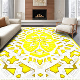 Lemon Inspired Tropical Coastal Area with Geometric(Yellow)