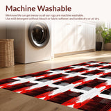 Ultra Soft Area Rug, Non Slip, Stain Resistant, Washable Area Rugs for Living Room, Bedroom, Artistic Minimalist Web Arrangement(Red)