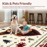 Ultra Soft Area Rug, Non Slip, Stain Resistant, Washable Area Rugs for Living Room, Bedroom, Whimsical Farm Life Character Design(Brown)