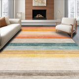 Ultra Soft Area Rug, Non Slip, Stain Resistant, Washable Area Rugs for Living Room, Bedroom, Stylish Multi-Hued Geometric Blend(Orange)