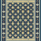 Ultra Soft Area Rug, Non Slip, Stain Resistant, Washable Area Rugs for Living Room, Bedroom, Trellis Area Navy and Beige Waterproof(Blue)