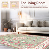 Ultra Soft Area Rug, Non Slip, Stain Resistant, Washable Area Rugs for Living Room, Bedroom, Cozy Whimsical Diamond Motif(Ivory)
