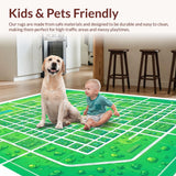 Ultra Soft Area Rug, Non Slip, Stain Resistant, Washable Area Rugs for Living Room, Bedroom, Non-Slip Kids Road Track Bedroom Carpet(Green)