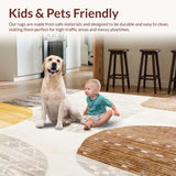 Ultra Soft Area Rug, Non Slip, Stain Resistant, Washable Area Rugs for Living Room, Bedroom, Boho Chic Area Stylish Doormat for Home(Beige)