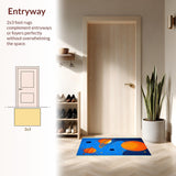 Ultra Soft Area Rug, Non Slip, Stain Resistant, Washable Area Rugs for Living Room, Bedroom, Bright Multi-Colored Learning Mat(Orange)