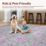 Ultra Soft Area Rug, Non Slip, Stain Resistant, Washable Area Rugs for Living Room, Bedroom, Whimsical Space-Themed Aesthetic(Beige)