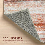 Ultra Soft Area Rug, Non Slip, Stain Resistant, Washable Area Rugs for Living Room, Bedroom, Rustic Ombre Throw Rug with Vintage Distressed Texture and Subtle Chevron(Brown)