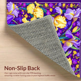 Ultra Soft Area Rug, Non Slip, Stain Resistant, Washable Area Rugs for Living Room, Bedroom, Bright Tiled Seasonal Festivity(Purple)