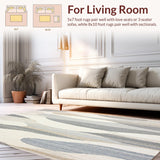 Ultra Soft Area Rug, Non Slip, Stain Resistant, Washable Area Rugs for Living Room, Bedroom, Boho Chic Area Unique Home Decor(Beige)