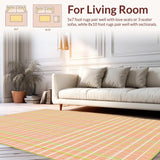 Ultra Soft Area Rug, Non Slip, Stain Resistant, Washable Area Rugs for Living Room, Bedroom, Sophisticated Warm Neutral Palette(Orange)