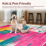Ultra Soft Area Rug, Non Slip, Stain Resistant, Washable Area Rugs for Living Room, Bedroom, Striking Modern Ombre Design(Pink)