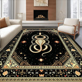 Ultra Soft Area Rug, Non Slip, Stain Resistant, Washable Area Rugs for Living Room, Bedroom, Gothic Earthy Animal Motif(Black)