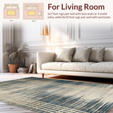 Ultra Soft Area Rug, Non Slip, Stain Resistant, Washable Area Rugs for Living Room, Bedroom, Abstract Animal-Inspired Stripe Carpet(Beige)