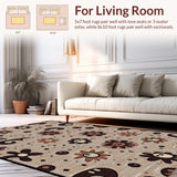 Ultra Soft Area Rug, Non Slip, Stain Resistant, Washable Area Rugs for Living Room, Bedroom, Gothic Playful Design Elements(Brown)