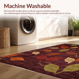 Ultra Soft Area Rug, Non Slip, Stain Resistant, Washable Area Rugs for Living Room, Bedroom, Rustic Red Striped Aesthetic(Brown)