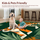 Ultra Soft Area Rug, Non Slip, Stain Resistant, Washable Area Rugs for Living Room, Bedroom, Cozy Soft Green Medallion Style(Green)