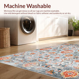 Ultra Soft Area Rug, Non Slip, Stain Resistant, Washable Area Rugs for Living Room, Bedroom, Vibrant Boho Abstract Theme(Gray)