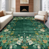 Ultra Soft Area Rug, Non Slip, Stain Resistant, Washable Area Rugs for Living Room, Bedroom, Trendy Geometric Green Aesthetic(Green)