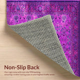 Ultra Soft Area Rug, Non Slip, Stain Resistant, Washable Area Rugs for Living Room, Bedroom, Lush Fuzzy Modern Appeal(Purple)