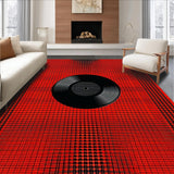Ultra Soft Area Rug, Non Slip, Stain Resistant, Washable Area Rugs for Living Room, Bedroom, Stylish Black and White Pattern(Red)