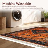 Ultra Soft Area Rug, Non Slip, Stain Resistant, Washable Area Rugs for Living Room, Bedroom, Vibrant Rustic Abstract Aesthetic(Orange)