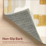 Non Shedding Artistic Beige Cream Abstract(Beige)