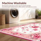 Ultra Soft Area Rug, Non Slip, Stain Resistant, Washable Area Rugs for Living Room, Bedroom, Eclectic Nature-Inspired Color Harmony(Pink)
