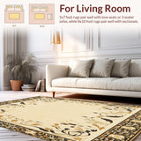 Ultra Soft Area Rug, Non Slip, Stain Resistant, Washable Area Rugs for Living Room, Bedroom, Jungle Cat Beige Animalistic Print Hallway Area(Beige)